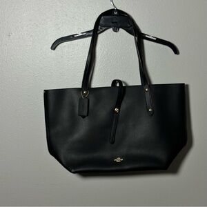 Coach Black Market Pebbled Tote Bag with Gold Accents Large